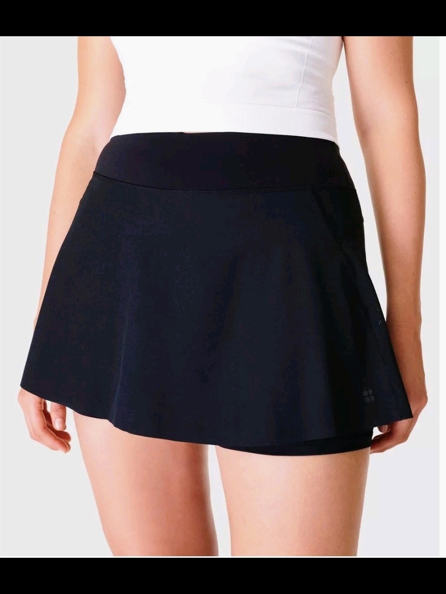 Nwt Sweaty Betty Black Swift Running Skort Stretch Training Athletic Sz Xs Pockt